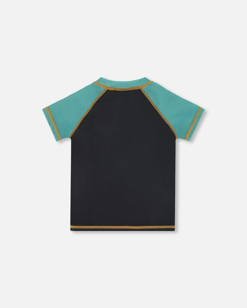 Short Sleeve Rashguard With Print Black