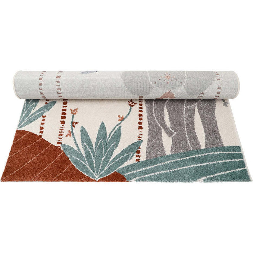 Malena Velvet Graphic Print Rectangular Rug