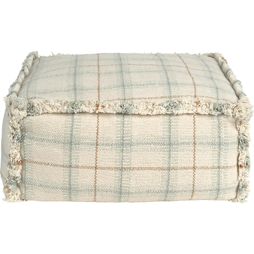Handloom Pouf Blue Sage
