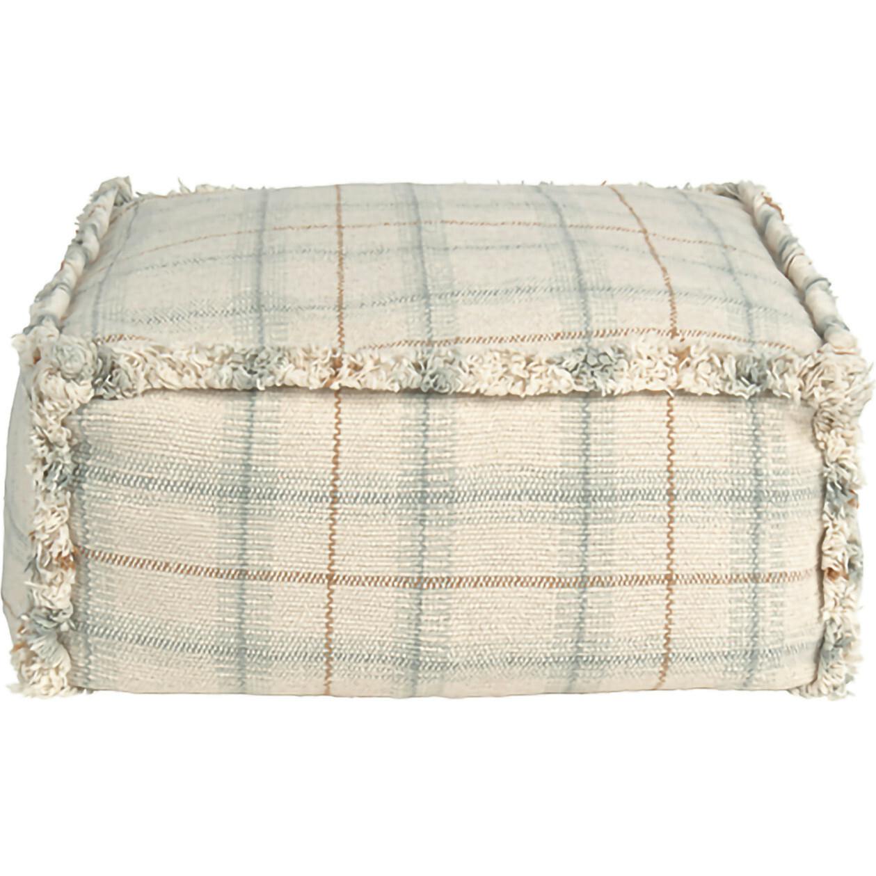 Handloom Pouf Blue Sage