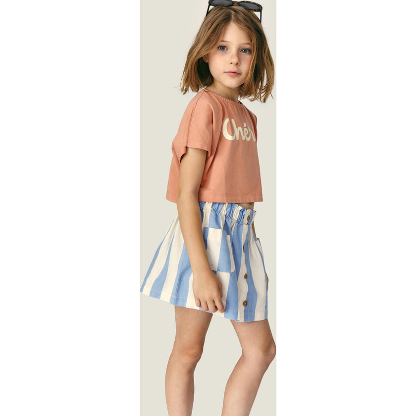 Mipounet SS26 Claude Mini, Skirt Ecru Blue