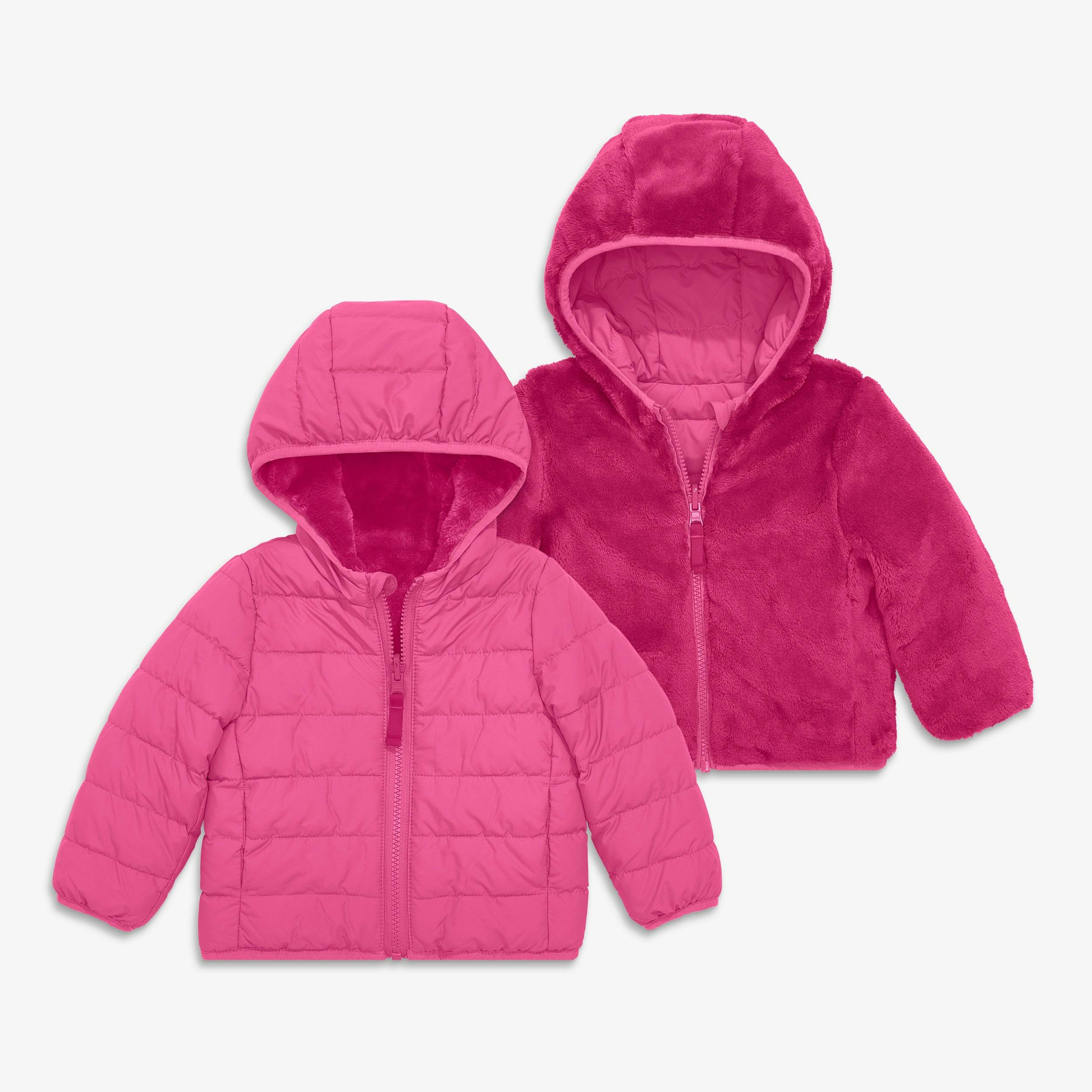 Baby reversible fleece puffer jacket