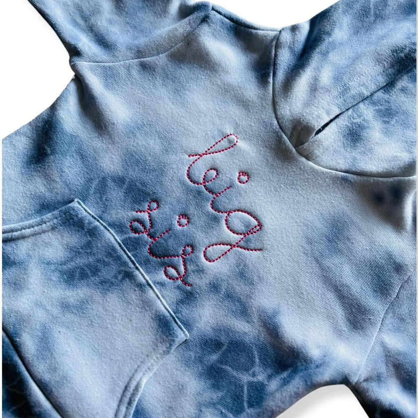 big bro + "big sis" Supersoft Marble Tie Dye Hoodie