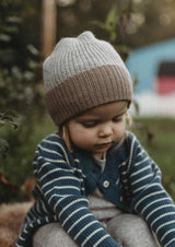 Cashmere Beanie | Grey/Brown