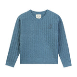 CLASSY blue cable sweater