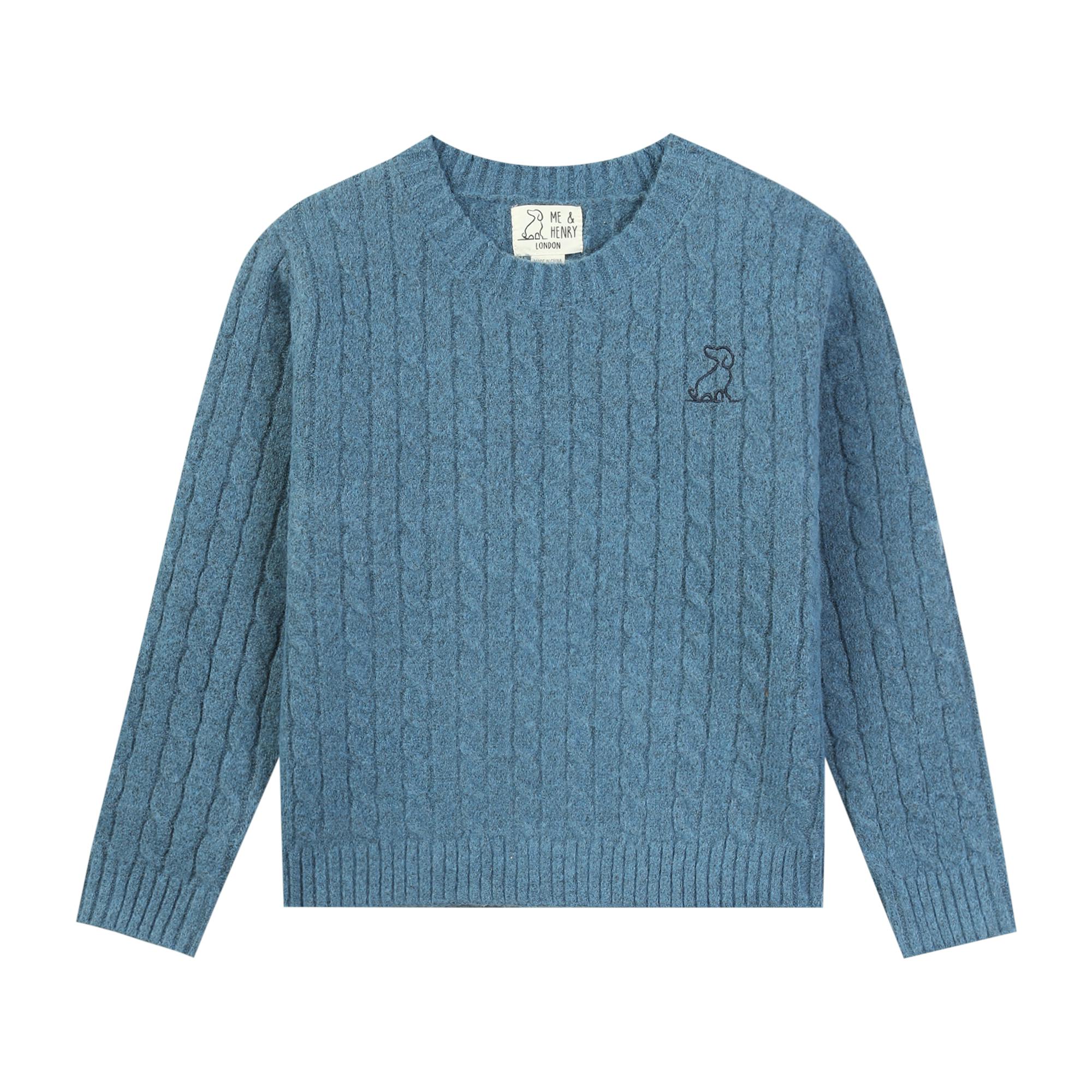 CLASSY blue cable sweater