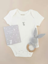 Onesie Teether and Card Gift Set - Grey Bunny