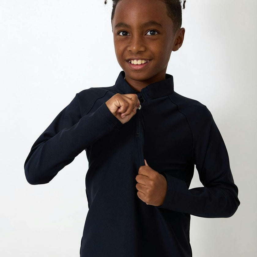 black half-zip