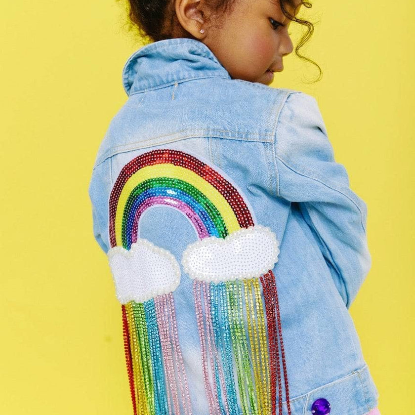 Womens Crystal Rain Denim Jacket