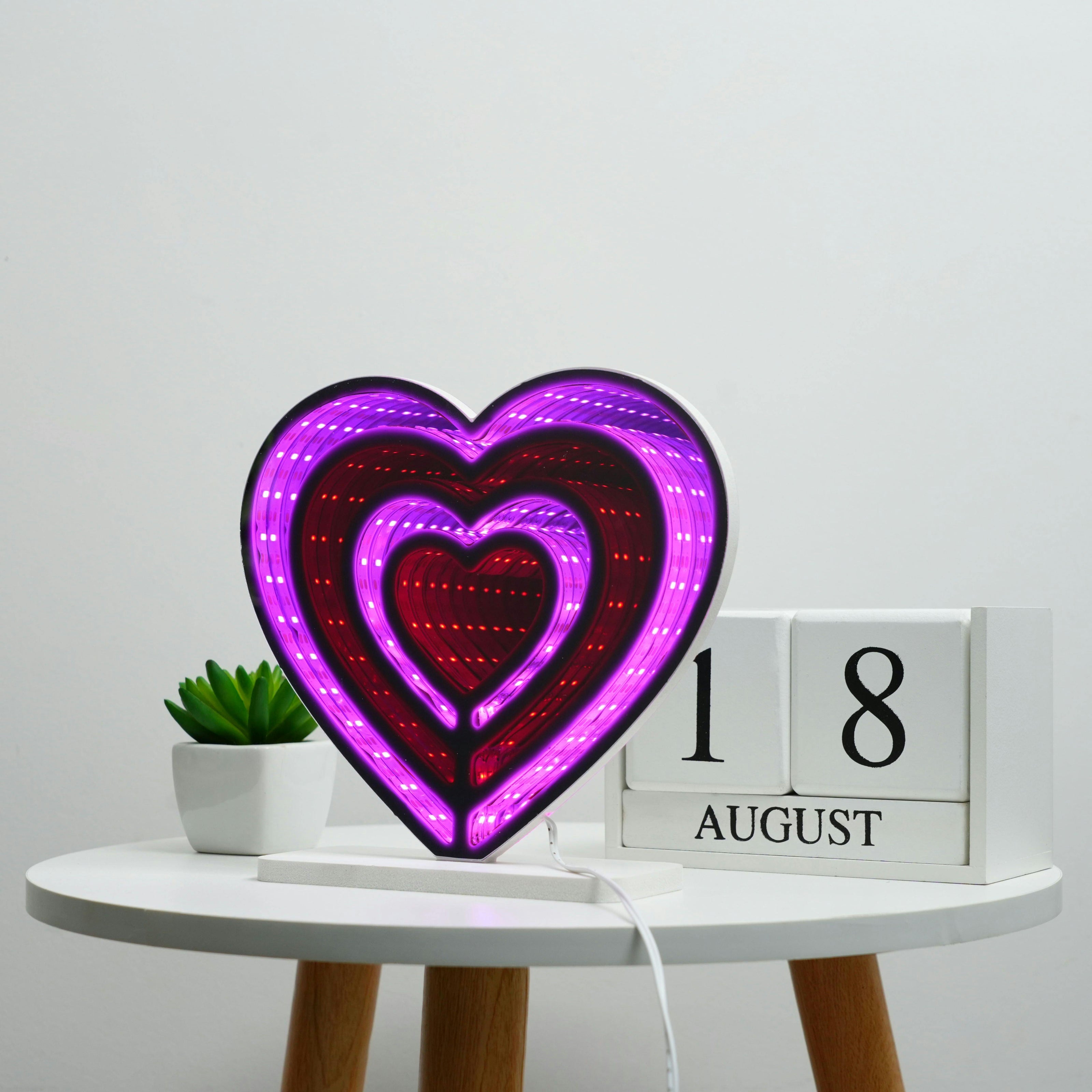 Infinty Neon Mirror Light-Heart