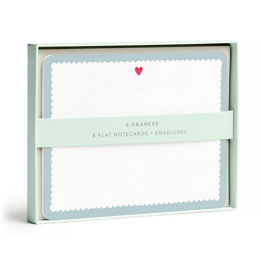 Scalloped Heart Flat Note Set