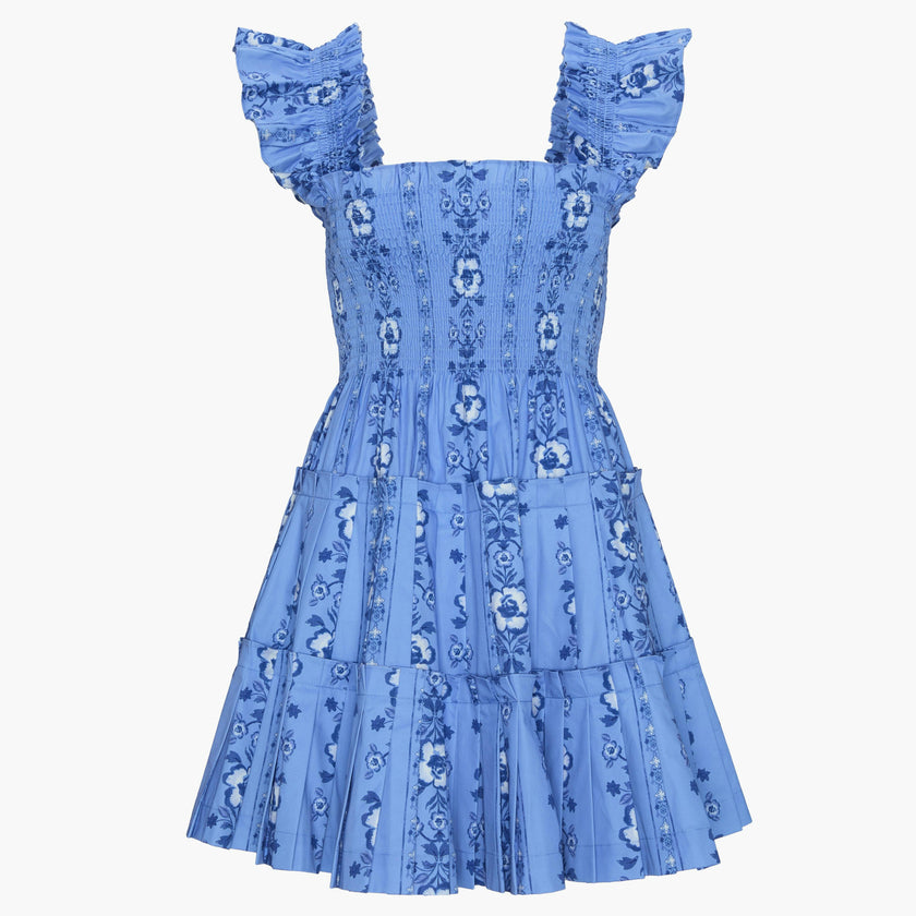 The Charlotte Nap Dress - Blue Arcadia Border