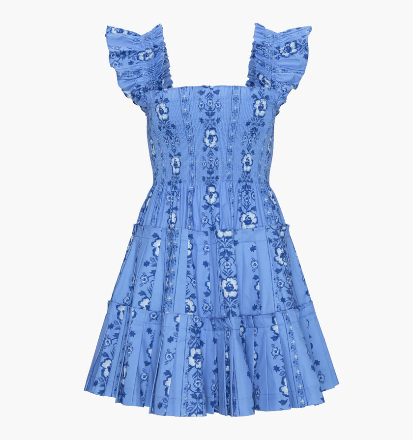 The Charlotte Nap Dress | Blue Arcadia Border / L