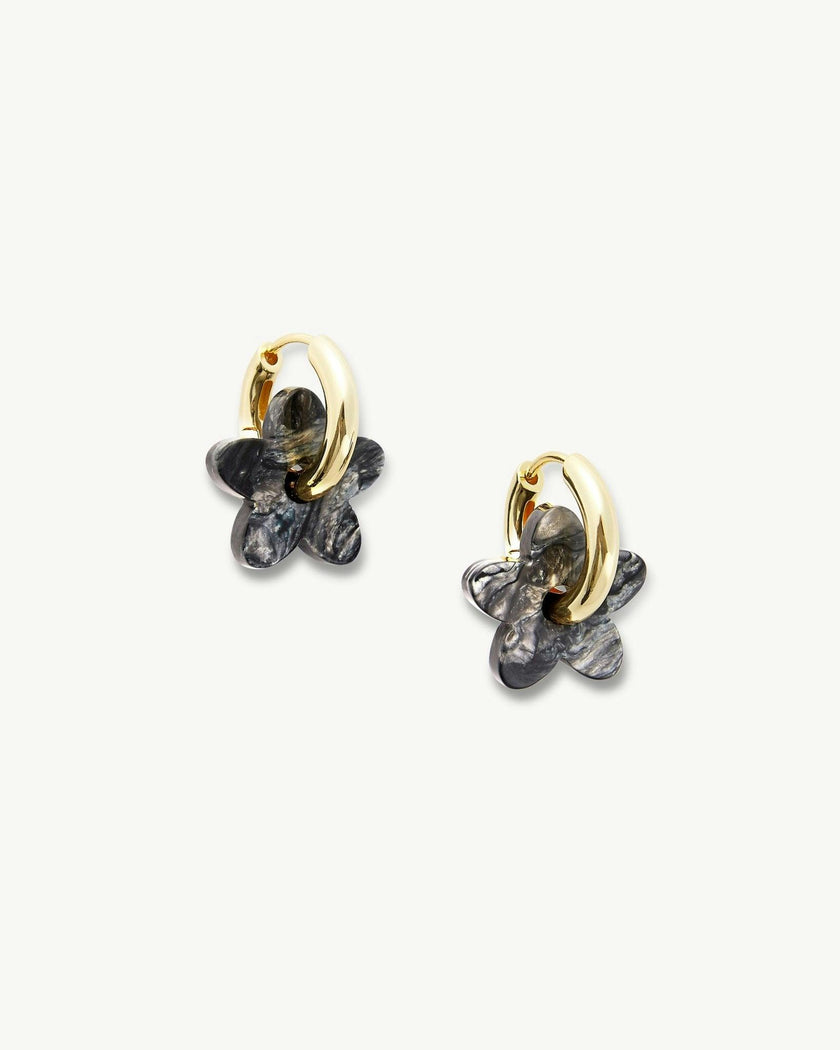 Petite Flower Charms in Obsidian