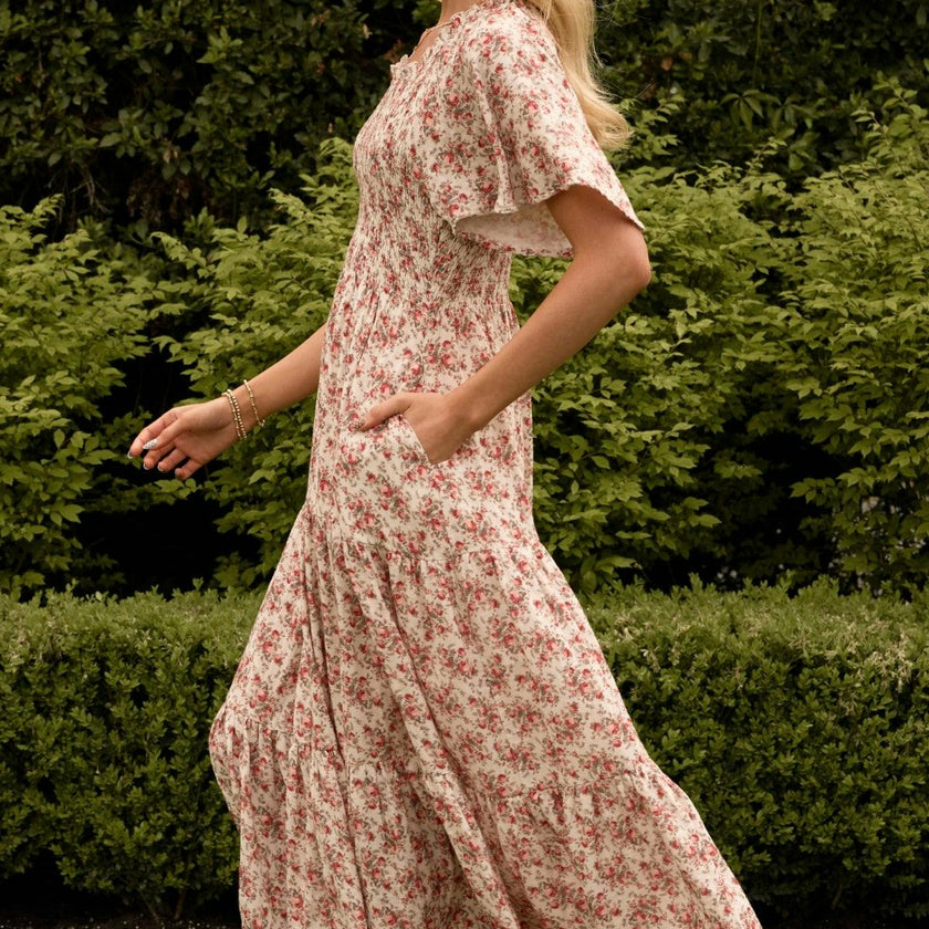 Jovie Dress in Ivory Heritage Rose
