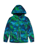 Light Weight Two Piece Chill Snowsuit Blue And Green Checkered Print