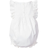 Baby's Twill Ruffled Romper in White