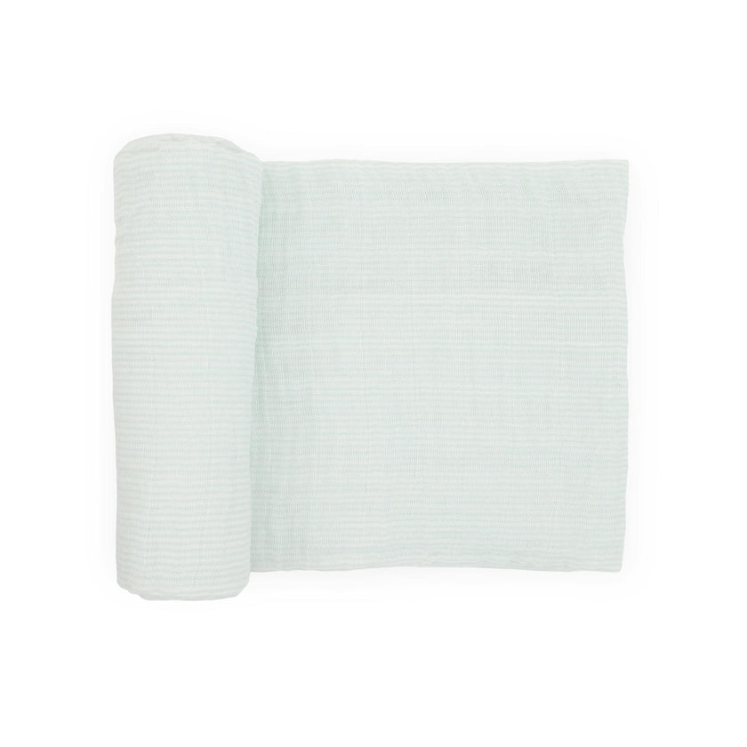 Cotton Muslin Swaddle Blanket - Pale Pinstripe