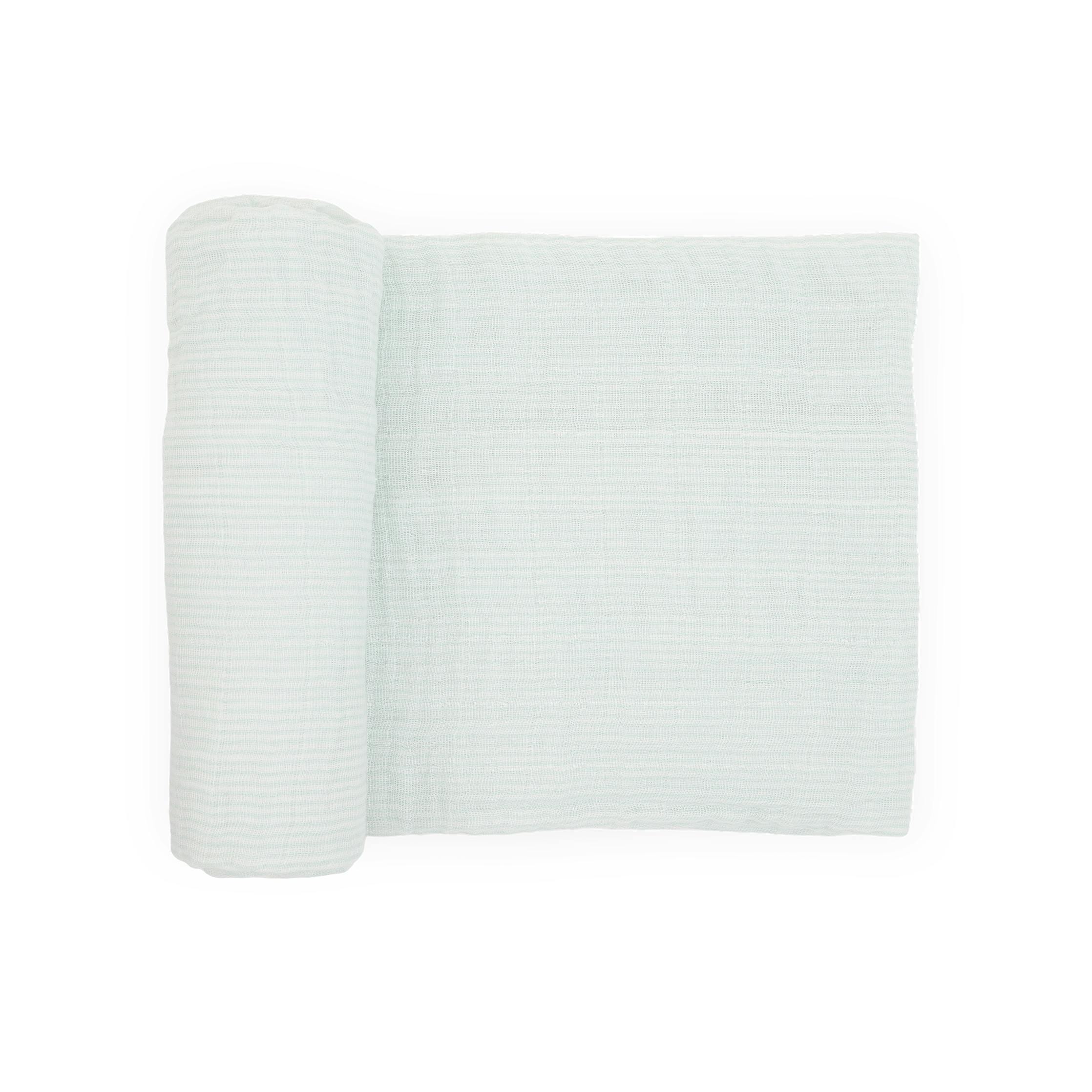 Cotton Muslin Swaddle Blanket - Pale Pinstripe