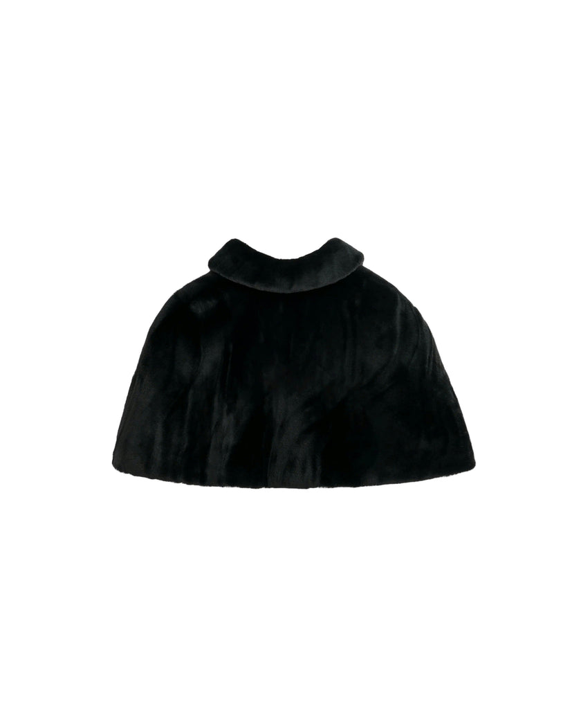 Black Faux Fur Cape