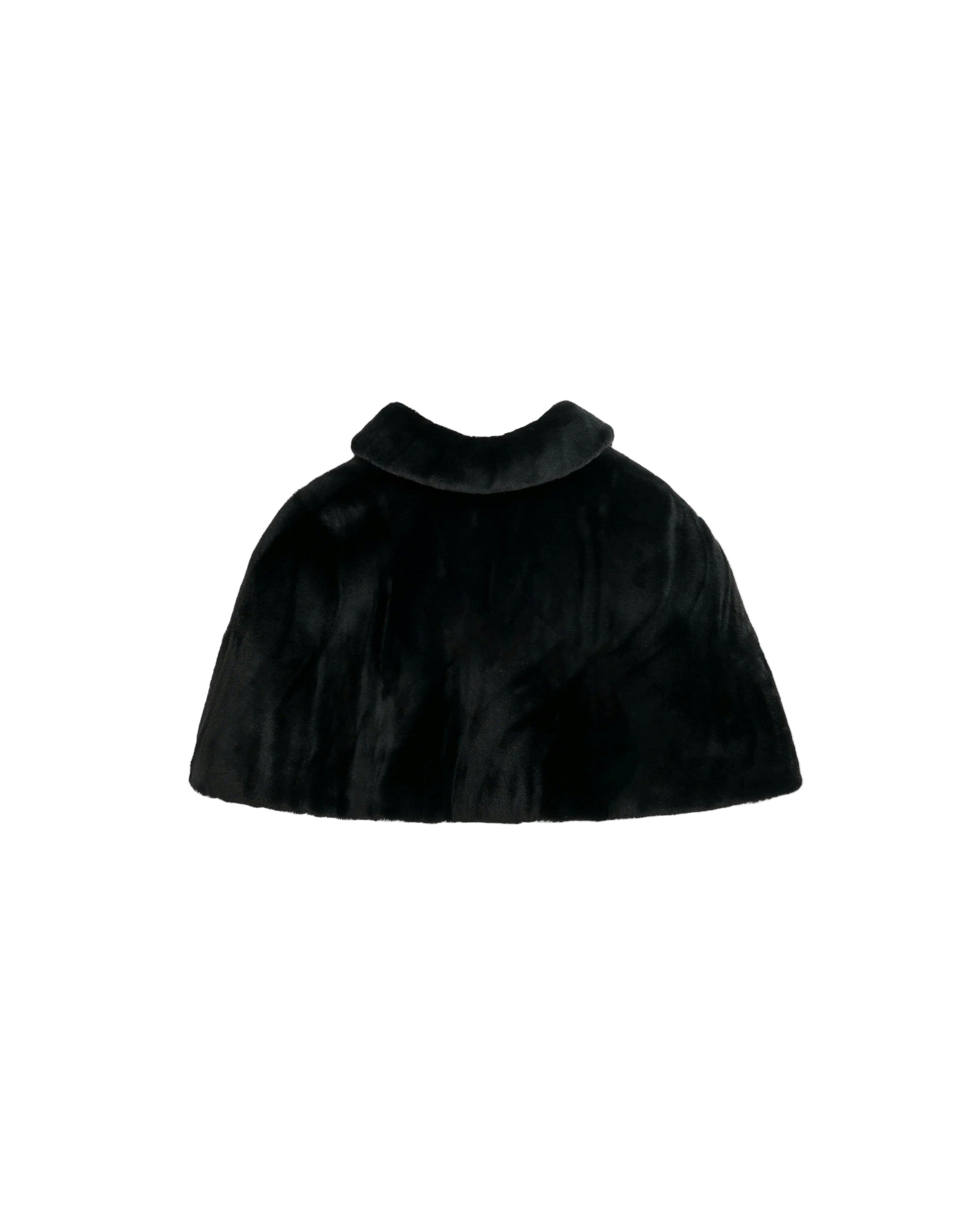 Black Faux Fur Cape