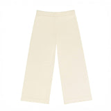 unisex cream wide leg knit pant