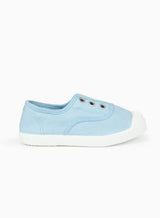 Hampton Canvas Plum Plimsolls in Ice Blue