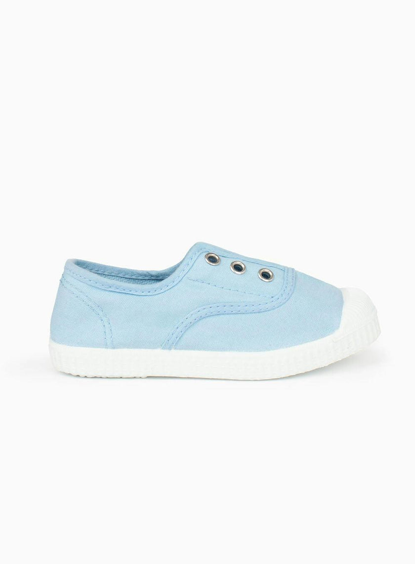 Hampton Canvas Plum Plimsolls in Ice Blue
