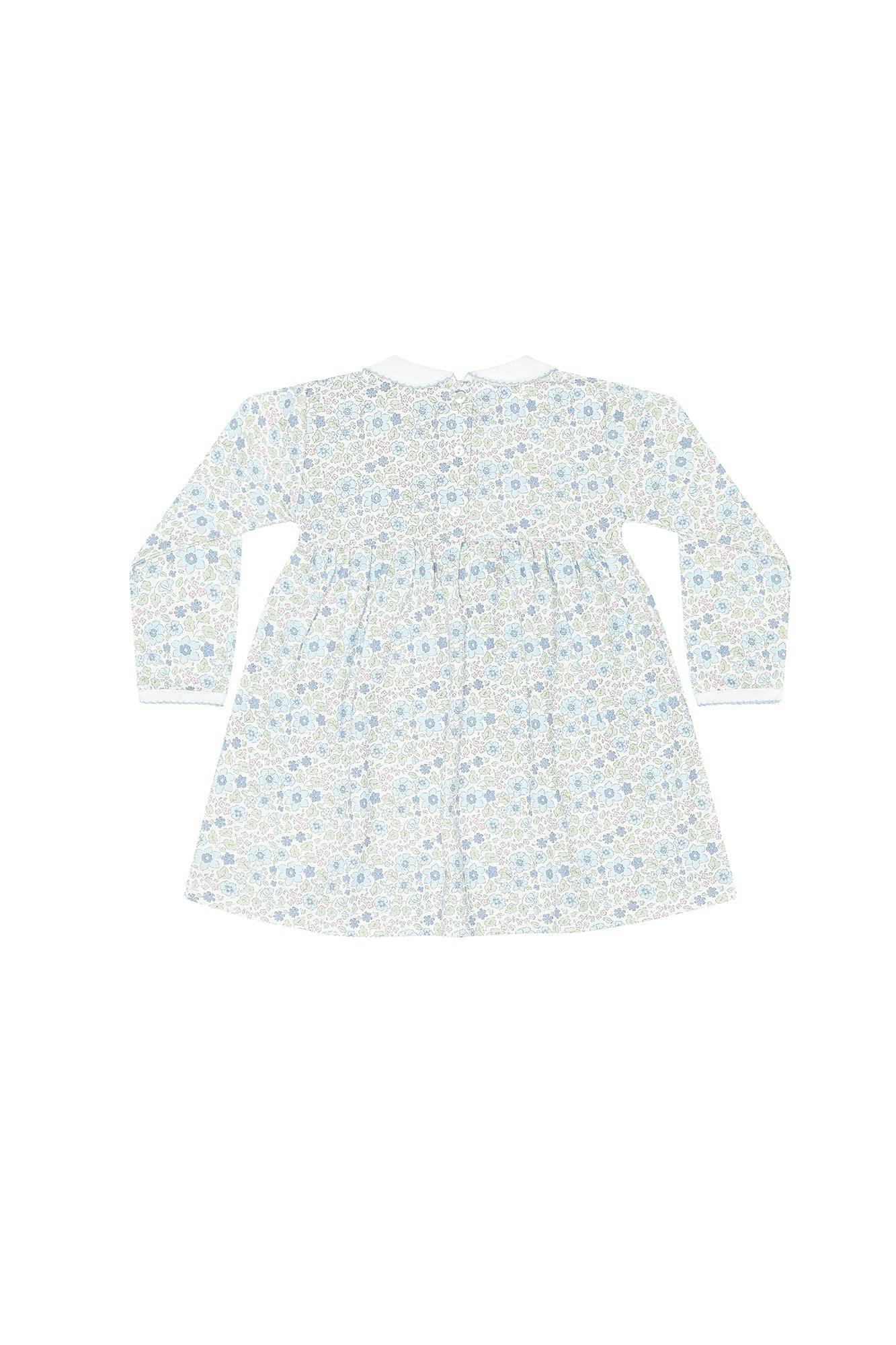 Blue Meadow Smocked Dress LS