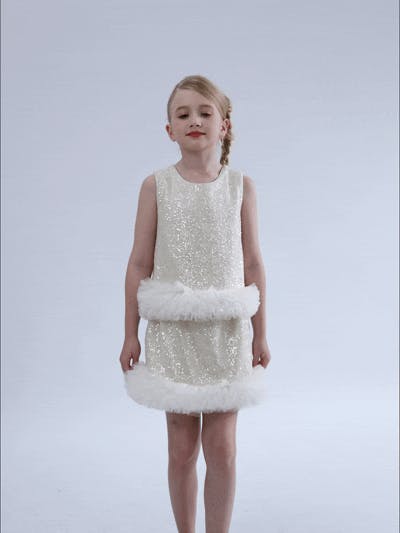 Cream Celeste Sequin Party Outfit
