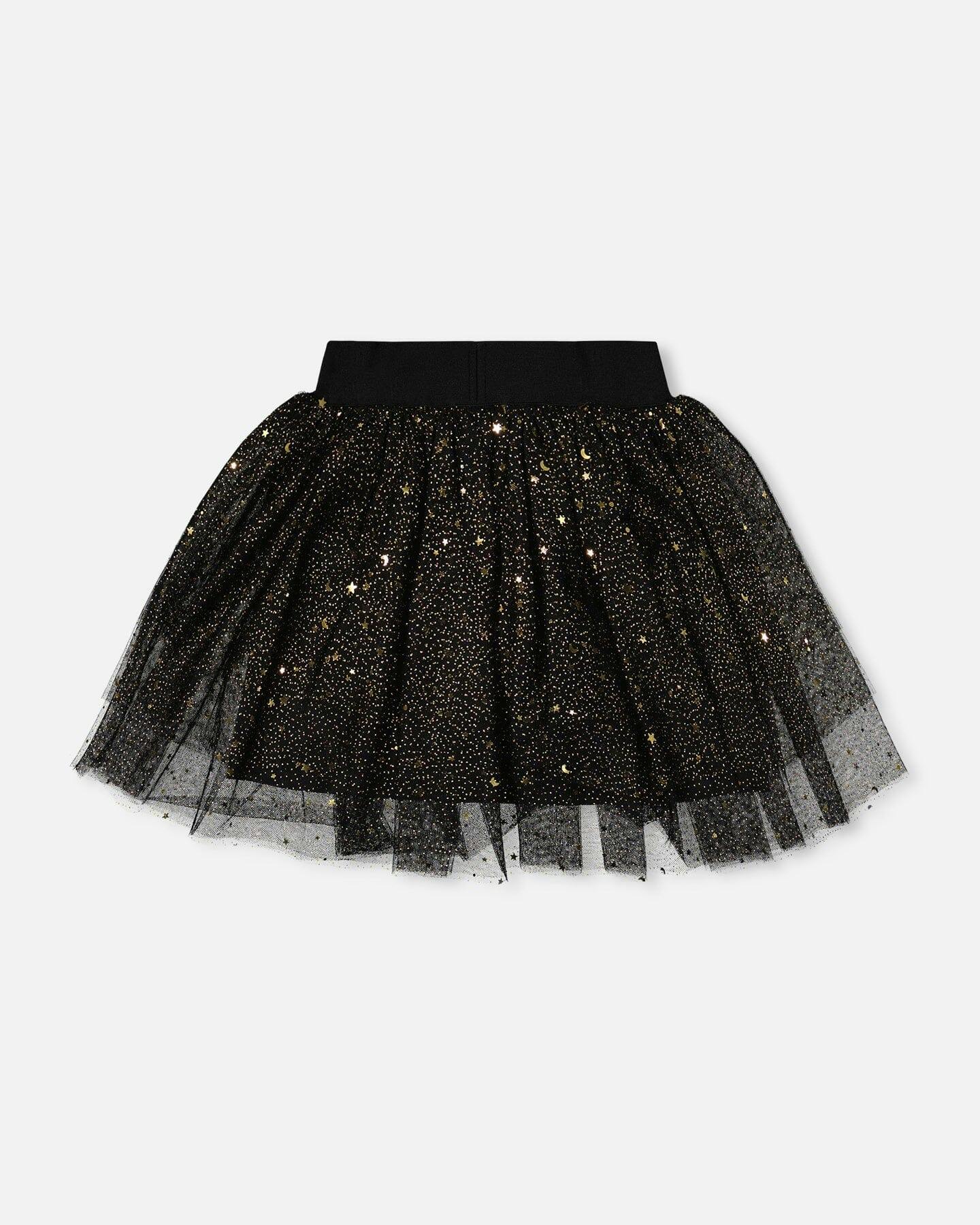 Multi Layer Glittering Mesh Skirt
