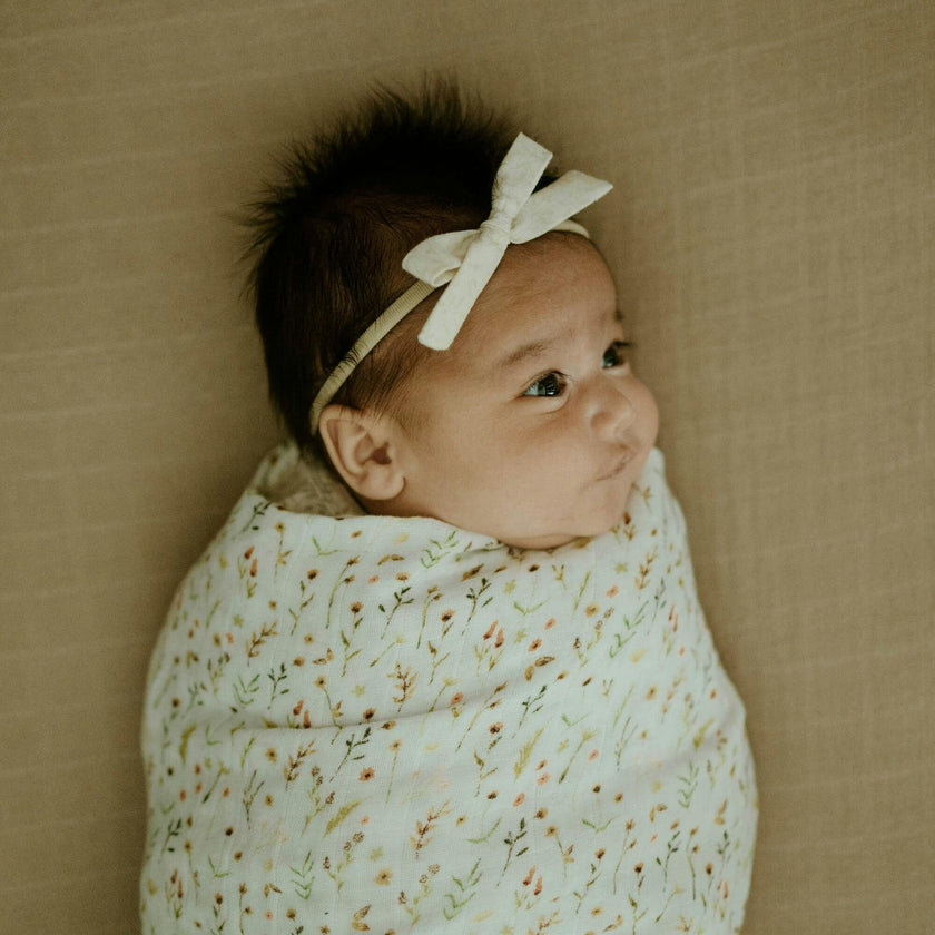 Organic Cotton Muslin Swaddle Blanket 2 Pack - Floral Field