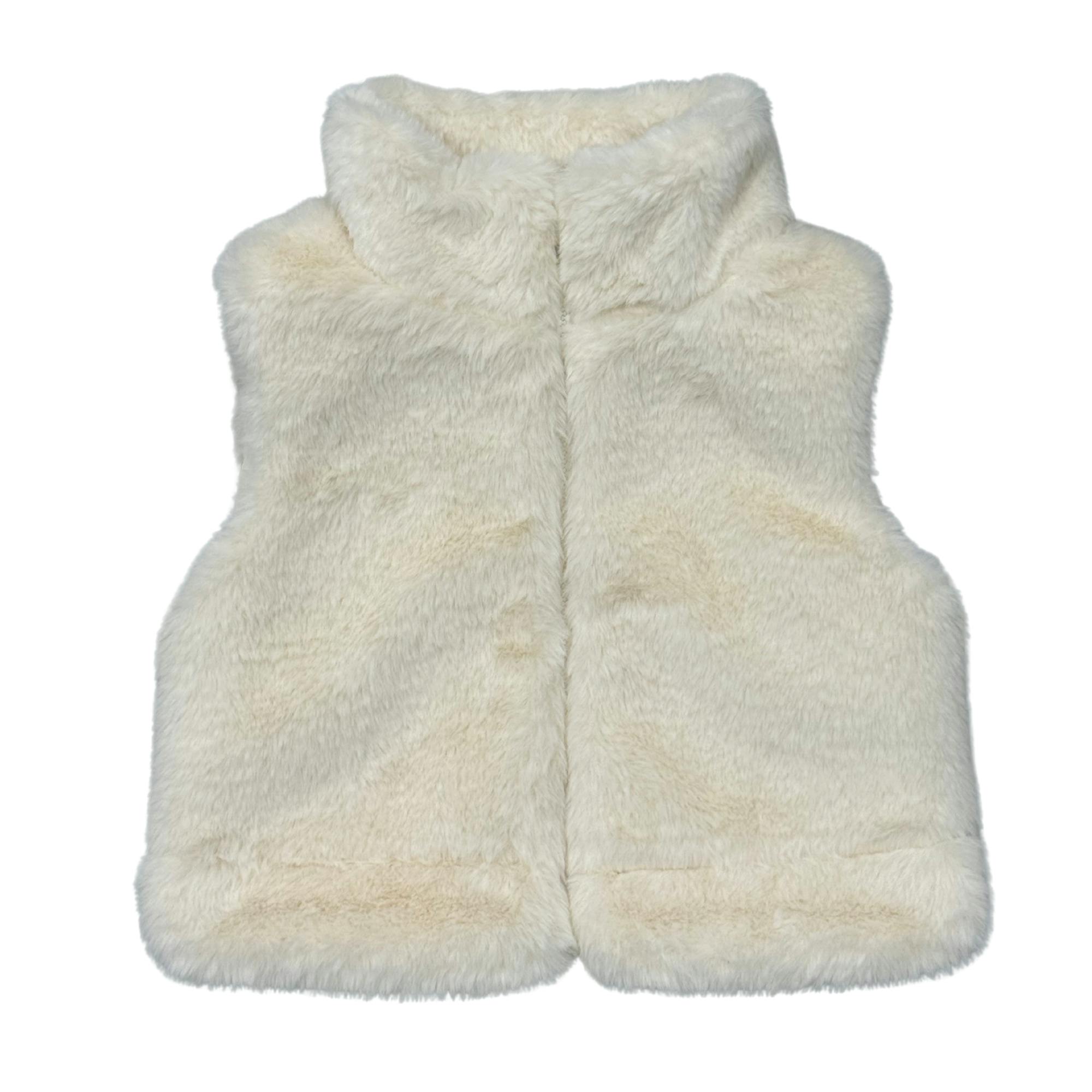 Girls Fur Vest in Cream