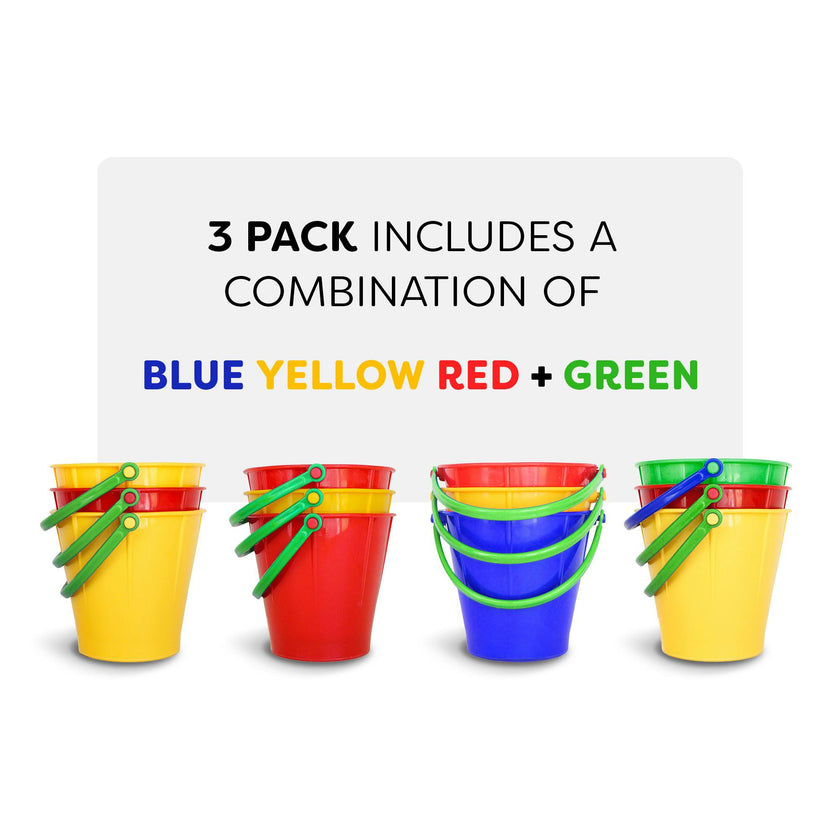 Large Sand Pail 3 Pack (COLORS VARY)