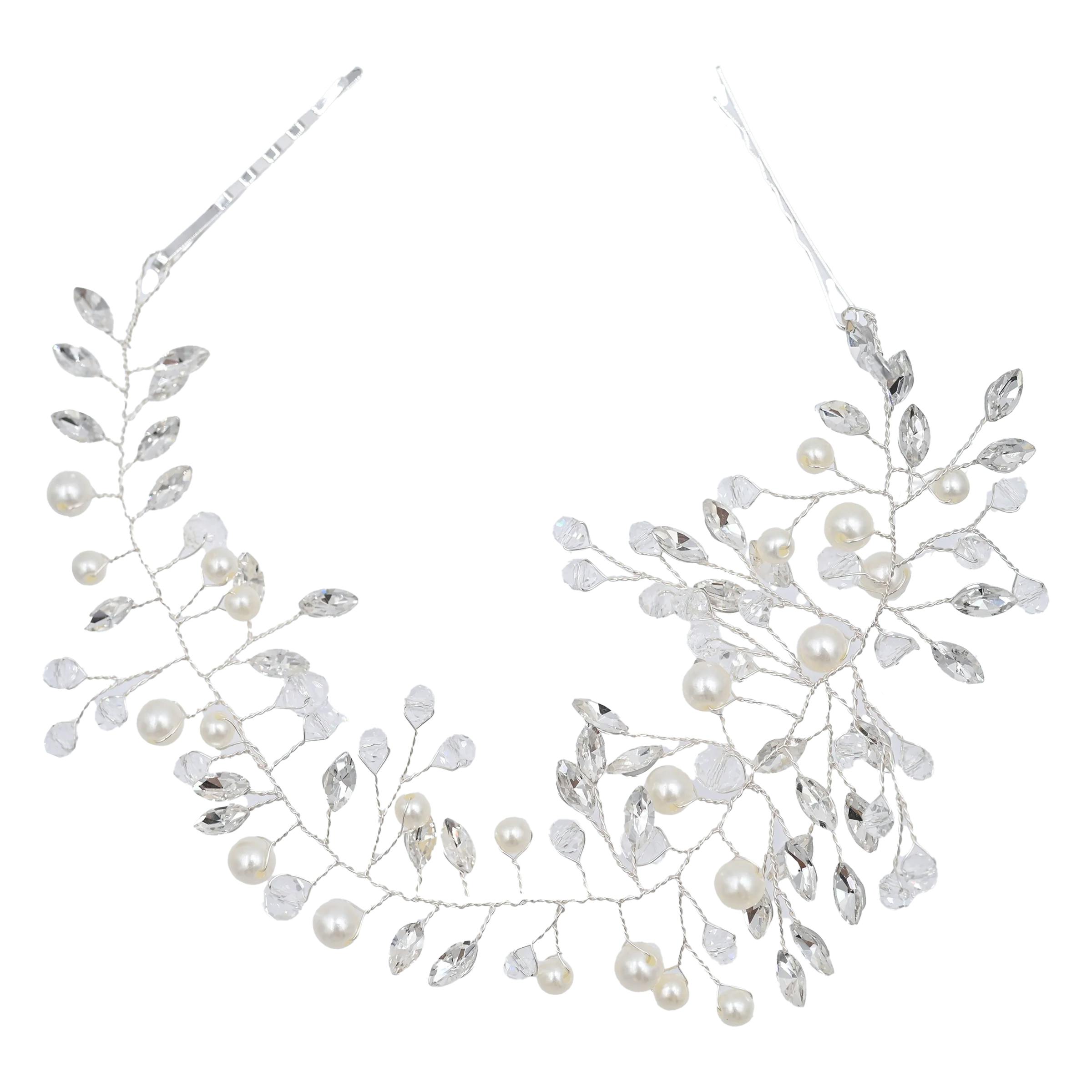 Crystal Glimmering Pearl Hair Vine