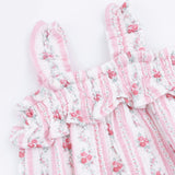 Winding Roses Stripe - Ruffly Strap Bubble