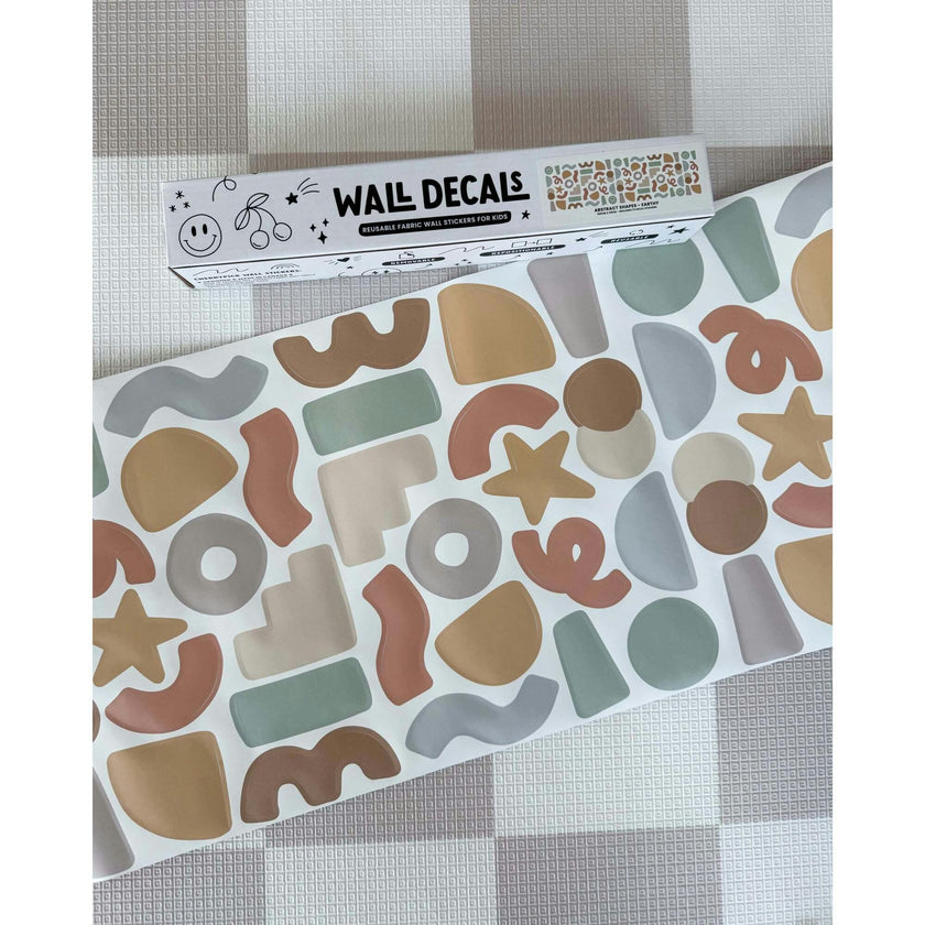 Peel & Stick Fabric Wall Stickers - Abstract Shapes (Earth