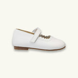 Toddler Aria Ballet Flat | White Leather