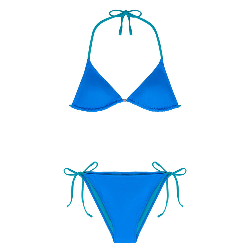 Girls' triangle two-piece swimsuit, blue | BERMUDA 2P