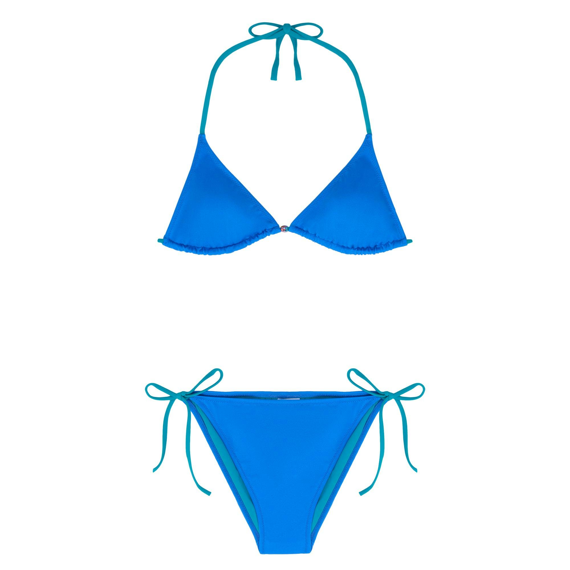 Girls' triangle two-piece swimsuit, blue | BERMUDA 2P
