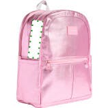 Kane Double Pocket Large Backpack, Metallic Pink/Silver