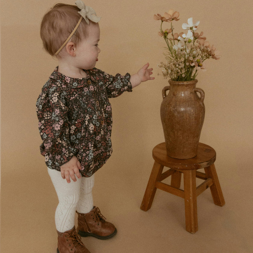 Organic Smocked Bubble Romper