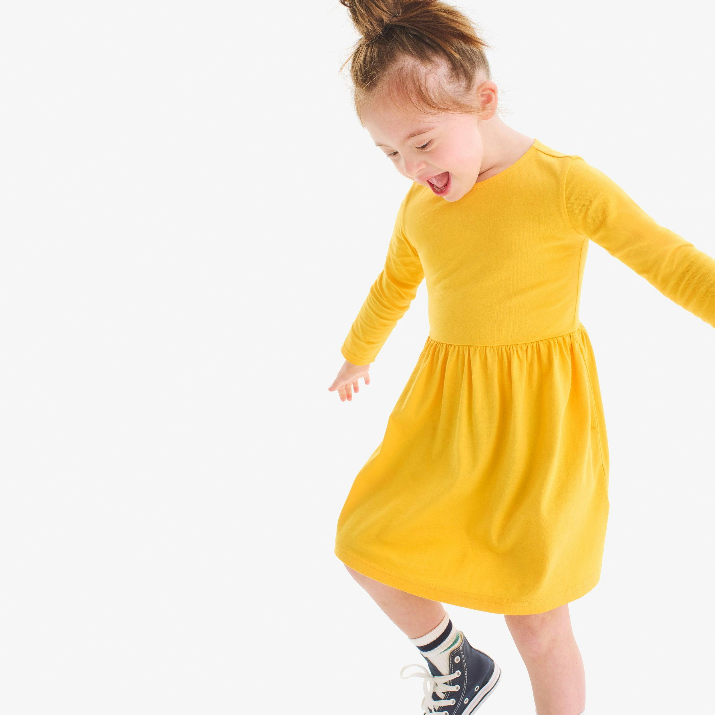 Kids long sleeve perfect pocket dress