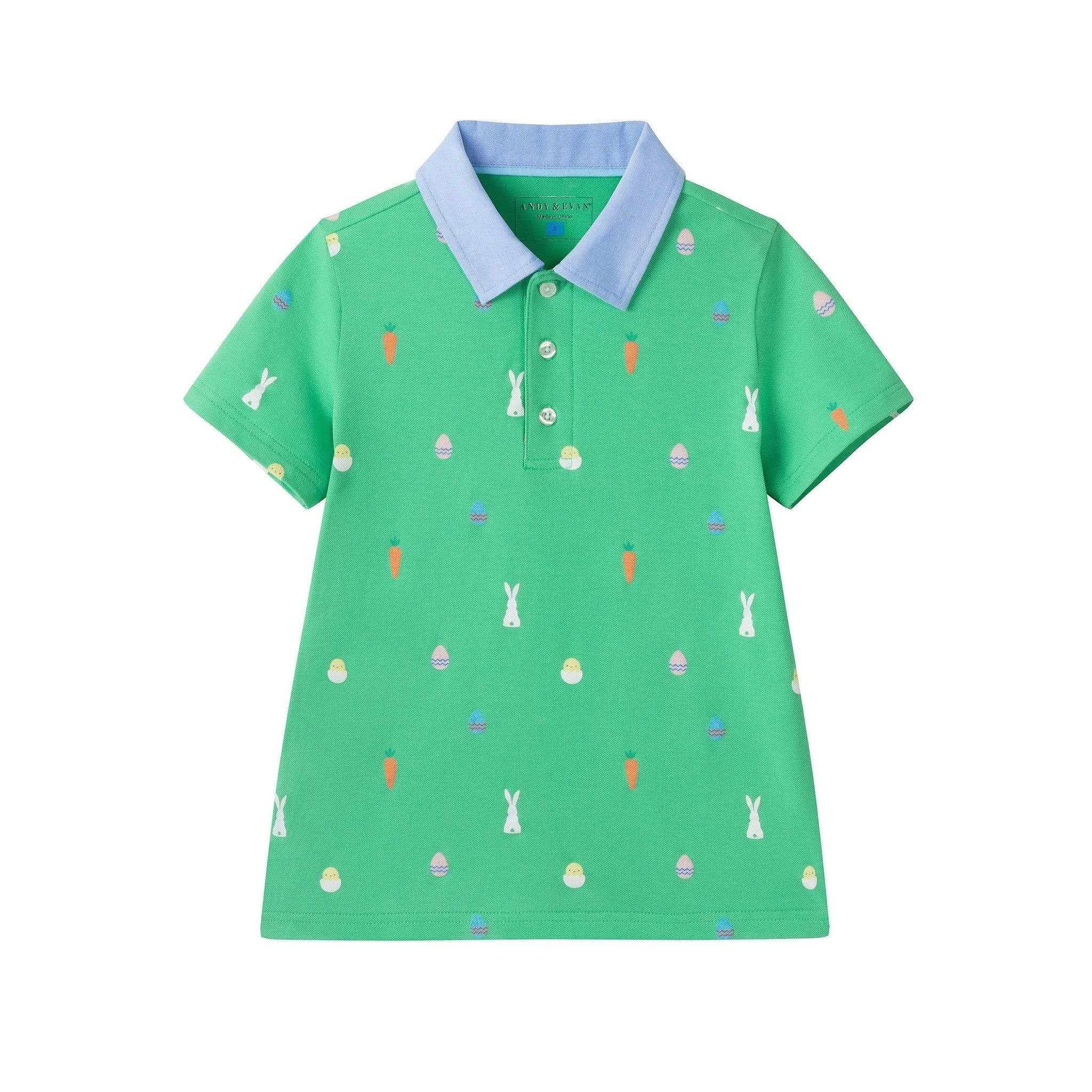 Boys Knit Polo & Short Set | Bunny Toss