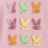 Girls Flutter Sleeve Graphic Tee | Pink Bunny