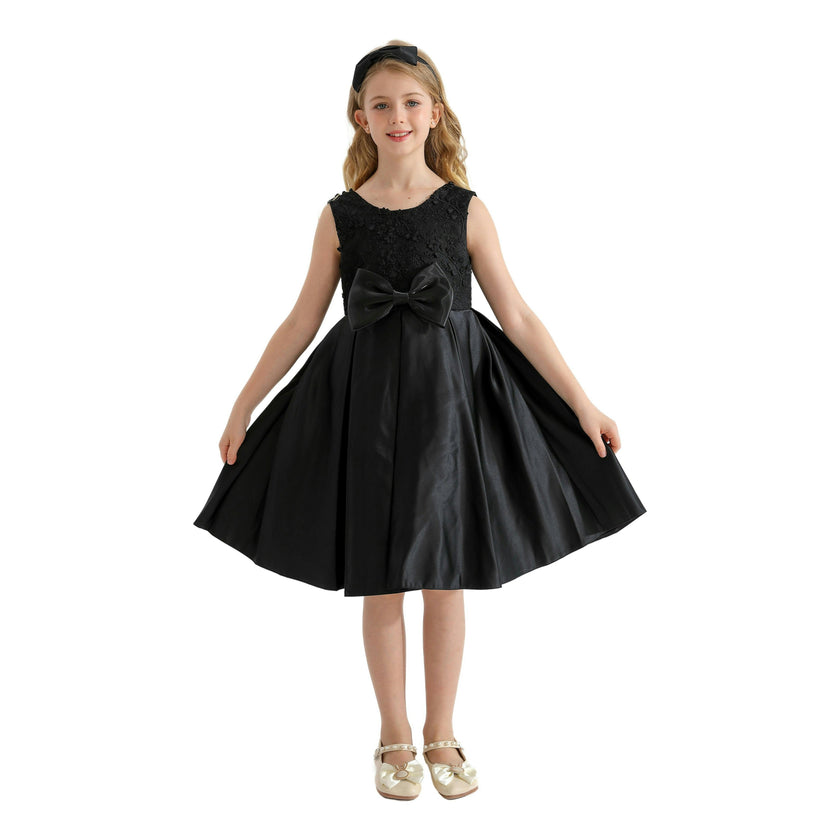 Black Hampton Double Bow Dress