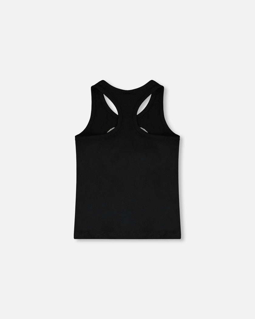 Organic Cotton Jersey Tank Top Black