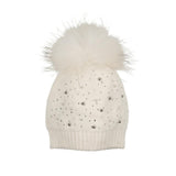 Pearl Studded Wool Hat (Snap On Pom Sold Separately)