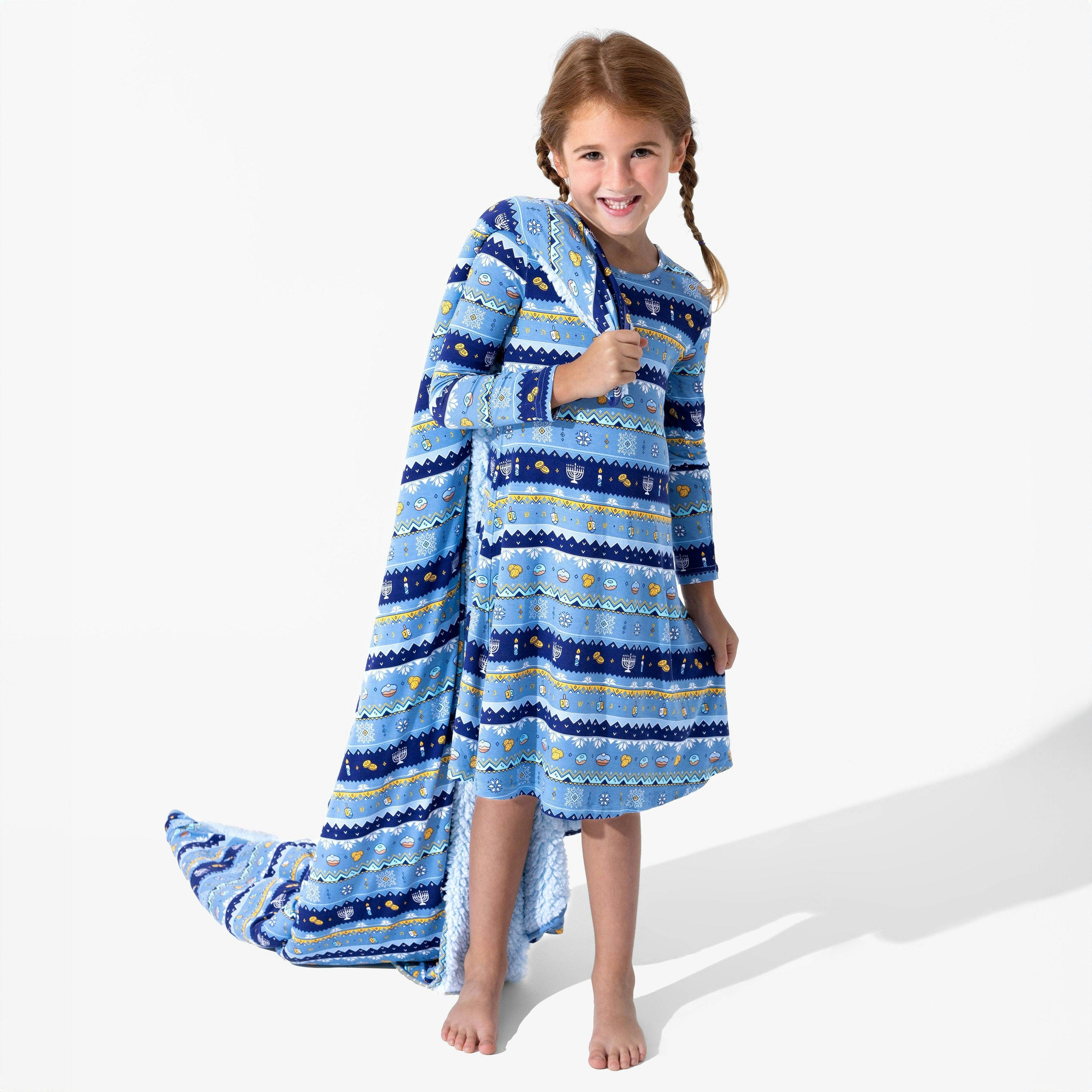 Hanukkah Fair Isle Bamboo Sherpa Blanket