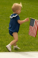 Baby Sailor Romper in Navy